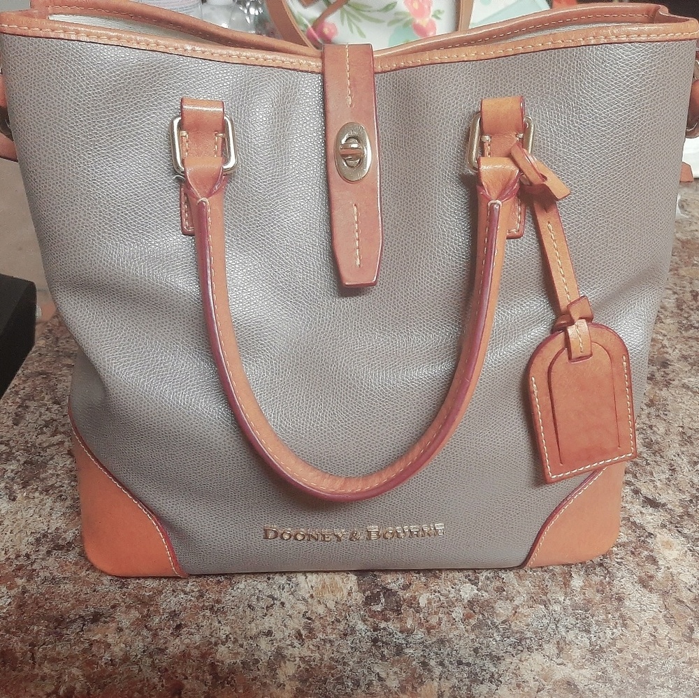 Dooney & Bourke Gray and Tan Tote Bag